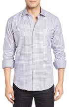 Men's Bugatchi Shaped Fit Tattersall Sport Shirt
