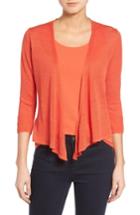 Petite Women's Nic+zoe 4-way Convertible Three Quarter Sleeve Cardigan P - Red