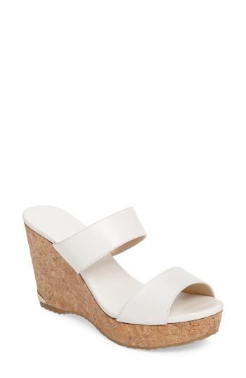 Women's Jimmy Choo Parker Wedge Sandal Us / 39eu - White