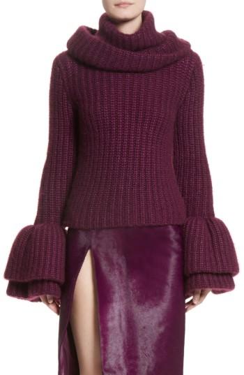 Women's Brandon Maxwell Silk, Mohair & Cashmere Turtleneck Sweater