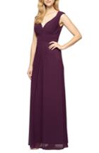 Petite Women's Alex Evenings A-line Gown P - Purple