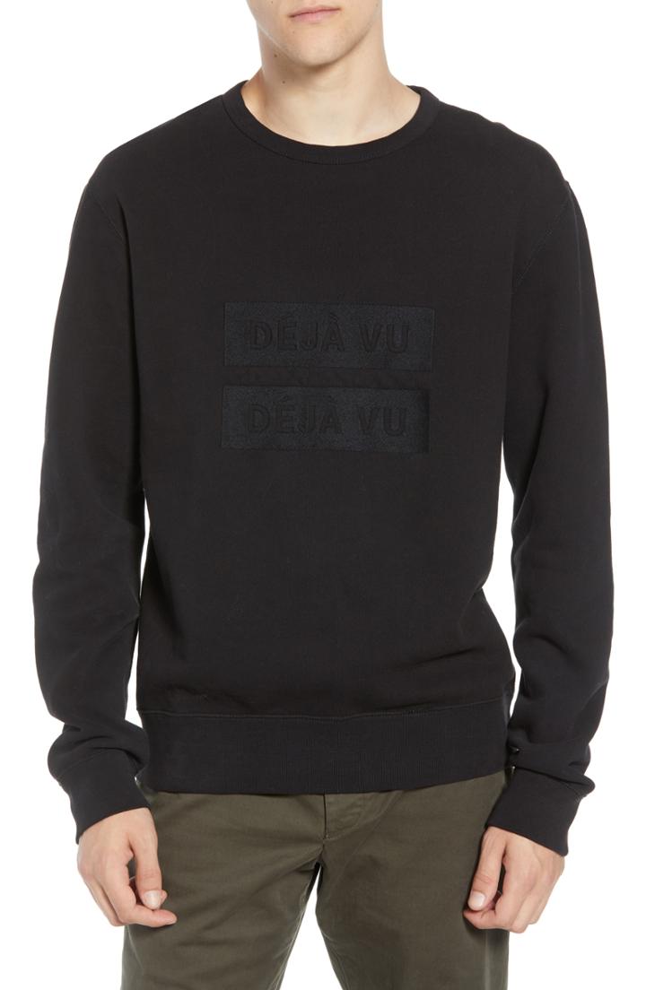 Men's French Connection Deja Vu Sweatshirt, Size - Black