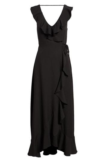 Women's Leith Ruffle Wrap Maxi Dress - Black