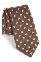 Men's Strong Suit Deco Medallion Cotton & Silk Tie, Size - Brown
