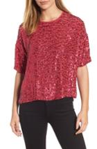 Women's Velvet By Graham & Spencer Short Sleeve Sequin Top - Pink