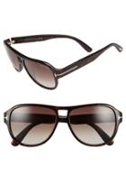Women's Tom Ford 'dylan' 57mm Sunglasses - Dark Havana/ Gradient Roviex