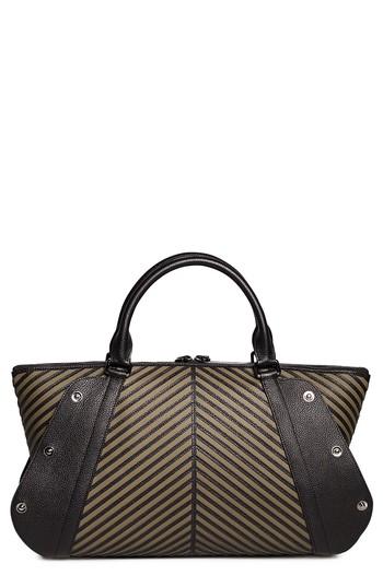 Akris Aimee Herringbone Leather Convertible Satchel - Green