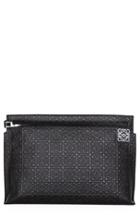 Loewe Large Logo Embossed Calfskin Leather Pouch -