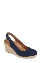 Women's Vionic Coralina Orthaheel Espadrille Wedge Slingback Sandal .5 M - Blue