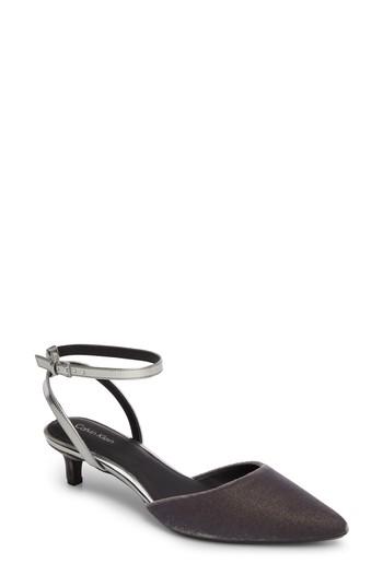 Women's Calvin Klein Gogo Ankle Strap Pump M - Grey
