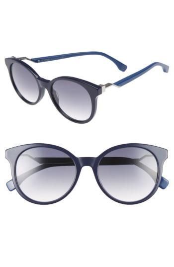Women's Fendi 52mm Gradient Lens Sunglasses - Blue