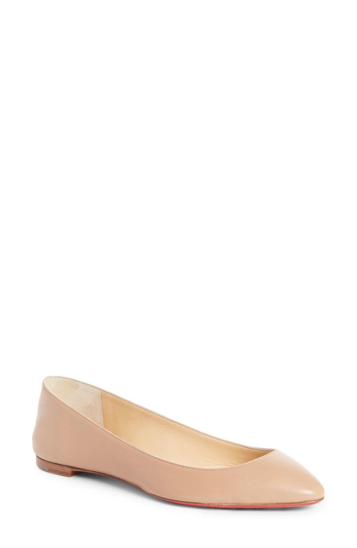Women's Christian Louboutin Eloise Flat Us / 37eu - Beige