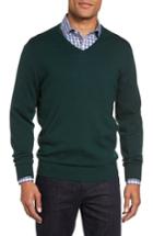 Men's Nordstrom Men's Shop V-neck Merino Wool Sweater - Green