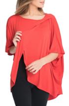 Women's Bun Maternity Draped Maternity/nursing Top - Red