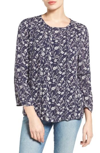 Women's Caslon Button Back Top - Blue