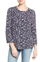 Women's Caslon Button Back Top - Blue