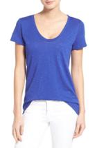 Women's Caslon Relaxed Slub Knit U-neck Tee - Blue