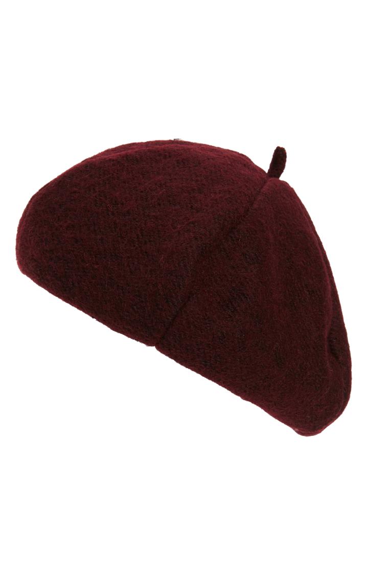 Women's Trouve Heathered Beret - Burgundy