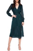 Women's Bardot Shadow Stripe Faux Wrap Midi Dress