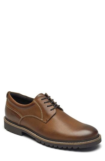 Men's Rockport Marshall Plain Toe Derby M - Brown