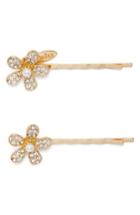 Tasha Princess Floral Set Of 2 Bobby Pins, Size - Metallic
