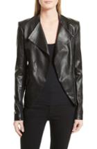 Women's Theory Bristol Peplum Leather Jacket - Black