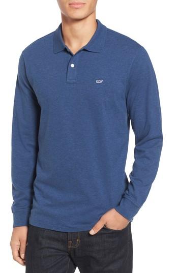 Men's Vineyard Vines Long Sleeve Polo - Blue