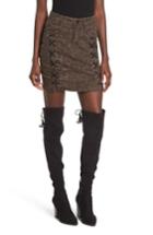 Women's Afrm Lace-up Denim Skirt - Brown