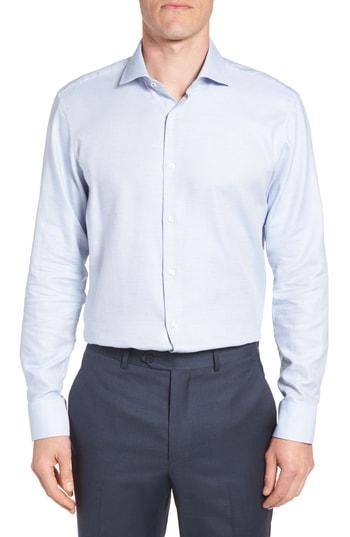 Men's Ted Baker London Harves Trim Fit Solid Dress Shirt .5 - 32/33 - Blue