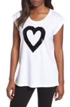 Women's Kenneth Cole New York Sequin Heart Top - White