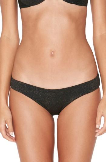 Women's L Space Sandy Shine On Me Metallic Bikini Bottoms - Black