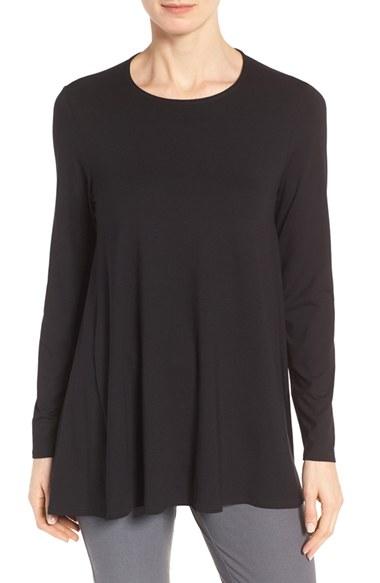 Women's Eileen Fisher Lightweight Jersey Top - Black