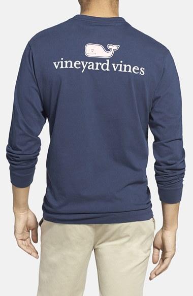 Men's Vineyard Vines Logo Pocket Long Sleeve Crewneck T-shirt