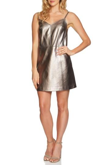 Women's 1.state Metallic Faux Leather Slipdress - Metallic