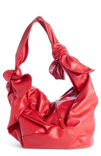 Simone Rocha Double Bow Leather Shoulder Bag - Red