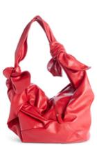 Simone Rocha Double Bow Leather Shoulder Bag - Red