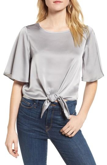 Women's Line & Dot Tied Top - Grey