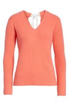 Petite Women's Halogen Tie Back Sweater P - Coral