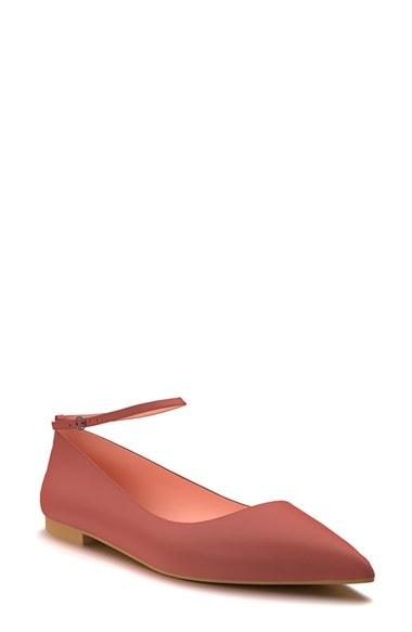 Women's Shoes Of Prey Ankle Strap Flat B - Pink