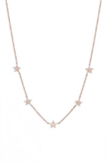 Women's Ef Collection Five-star Diamond Station Necklace