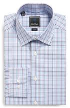 Men's David Donahue Trim Fit Check Dress Shirt 32/33 - Purple