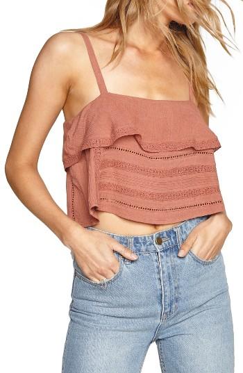 Women's Amuse Society Hayes Ruffle Crop Top - Orange