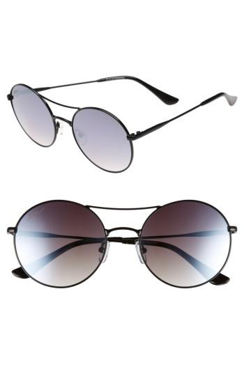 Women's Ed Ellen Degeneres 55mm Round Sunglasses - Black
