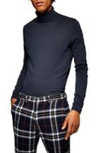 Men's Topman Classic Fit Turtleneck Sweater, Size - Blue