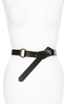 Women's Treasure & Bond Loop Stretch Leather Belt - Black