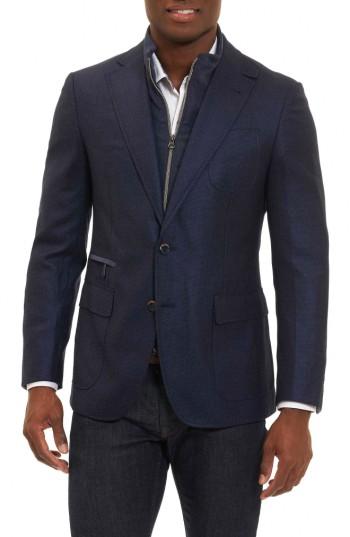 Men's Robert Graham Downhill Sport Coat With Removable Bib - Blue