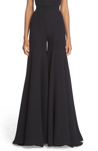 Women's Brandon Maxwell Paneled Wide Leg Crepe Pants