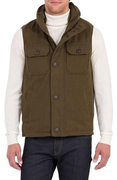 Men's Rainforest Water Resistant Down Vest With Stowaway Hood