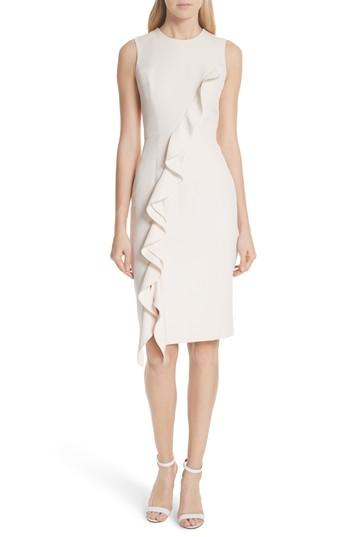 Women's Milly Tilly Ruffled Sheath Dress - Ivory