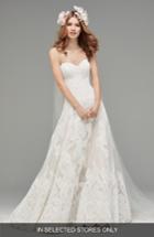 Women's Watters Lyric Strapless Lace Drop Waist Gown, Size In Store Only - Ivory